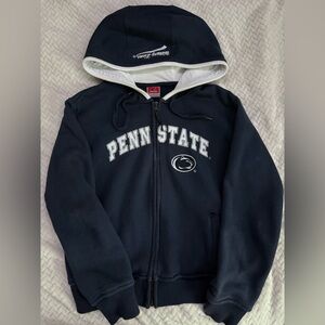 Y2K Navy Penn State Zip-Up Hoodie